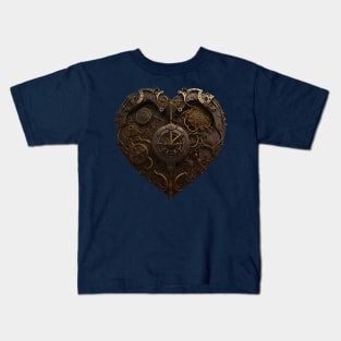 A Clockwork Heart - Steampunk Clock With Gears Kids T-Shirt